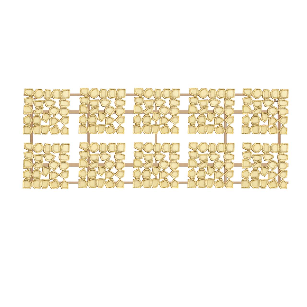Gold Aluminum Contemporary Geometric Wall Decor, 53" x 1" x 20"